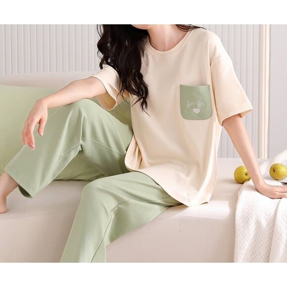 100% Cotton Women’s Pajama Set 2Pcs Pullover Top Sleepwear Loungewear - Picture 9 of 9